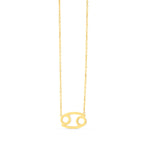 14K Yellow Gold Cancer Birthsign Necklace 18"
