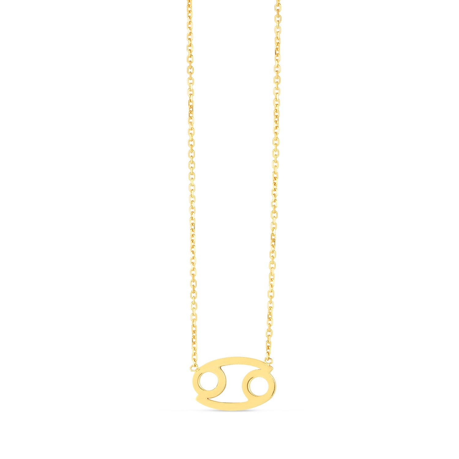 14K Yellow Gold Cancer Birthsign Necklace 18"