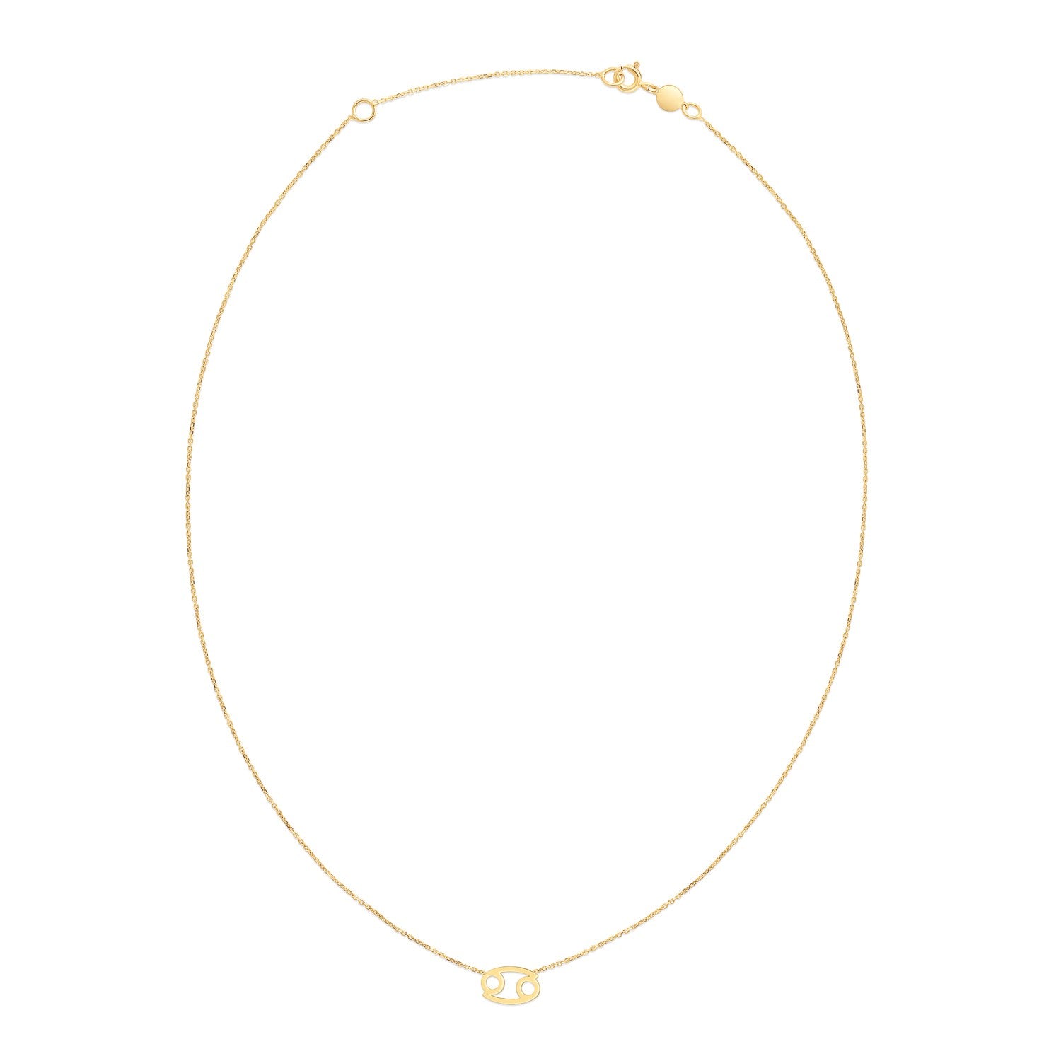 14K Yellow Gold Cancer Birthsign Necklace 18"