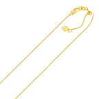 14k Yellow Gold Adjustable Box Chain (0.70 mm) 22"