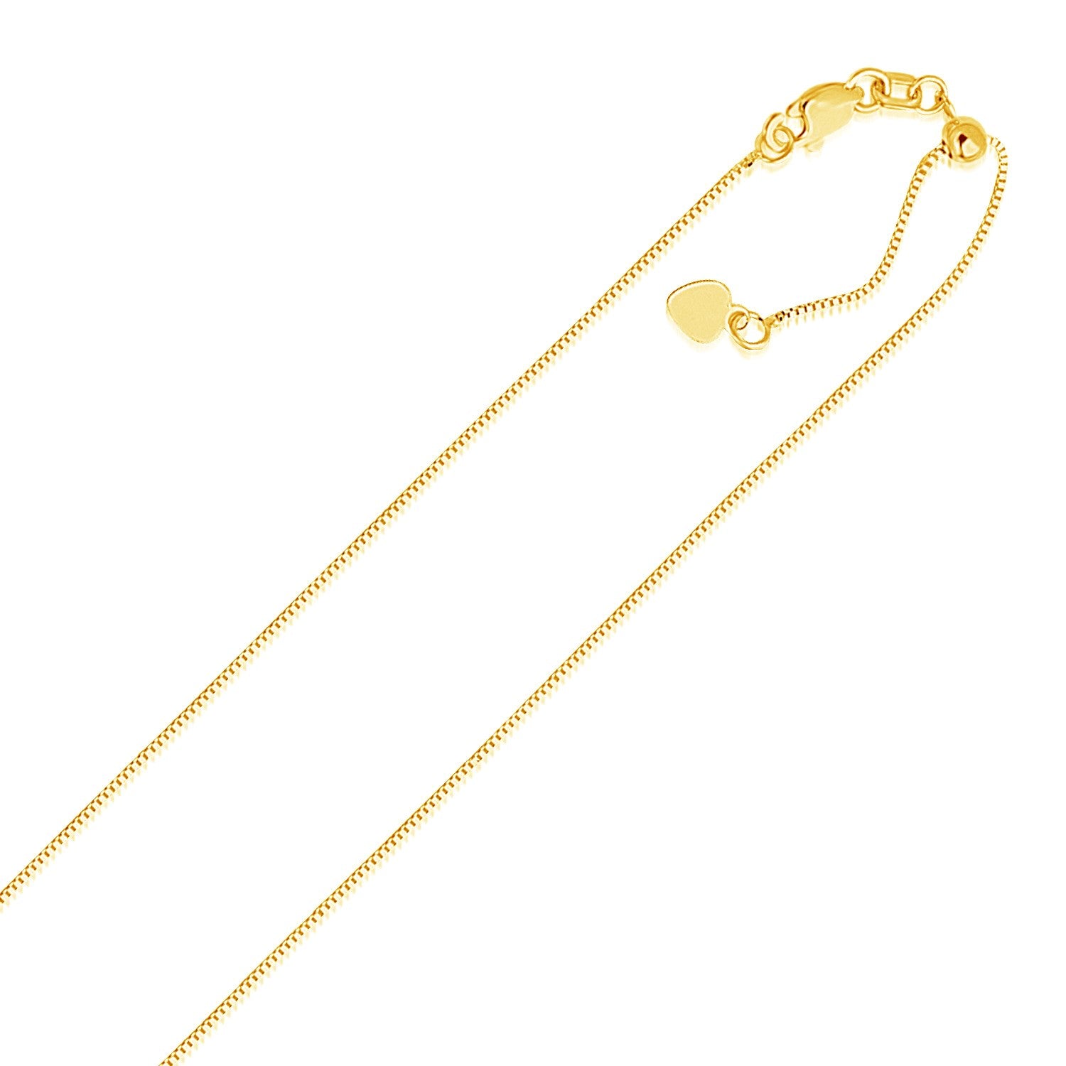 14k Yellow Gold Adjustable Box Chain (0.70 mm) 22"