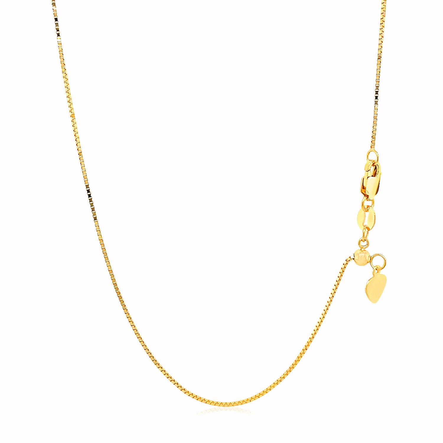 14k Yellow Gold Adjustable Box Chain (0.70 mm) 22"