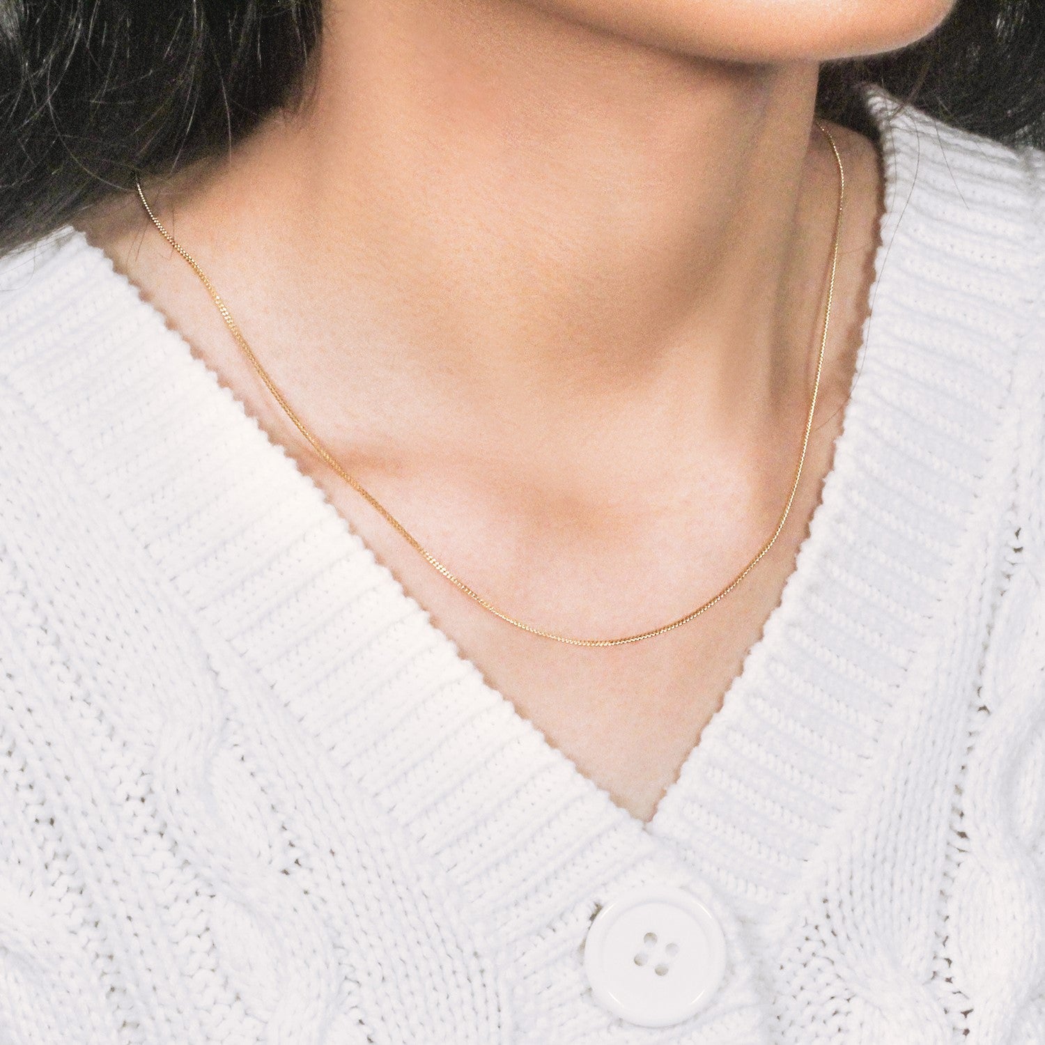 10k Yellow Gold Gourmette Chain 1mm