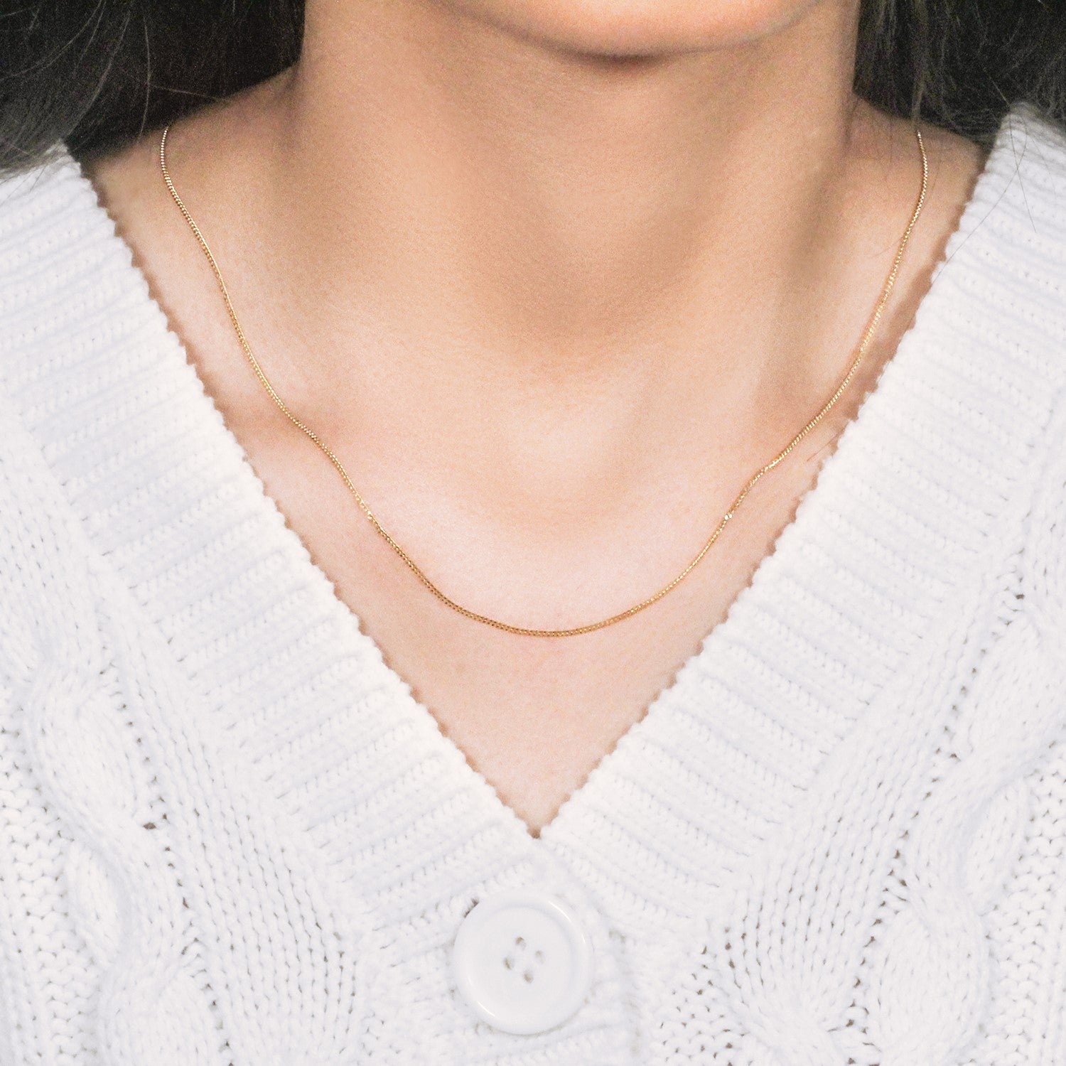 10k Yellow Gold Gourmette Chain 1mm