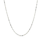 14k White Gold Diamond-Cut Alternating Bead Chain (1.10 mm)