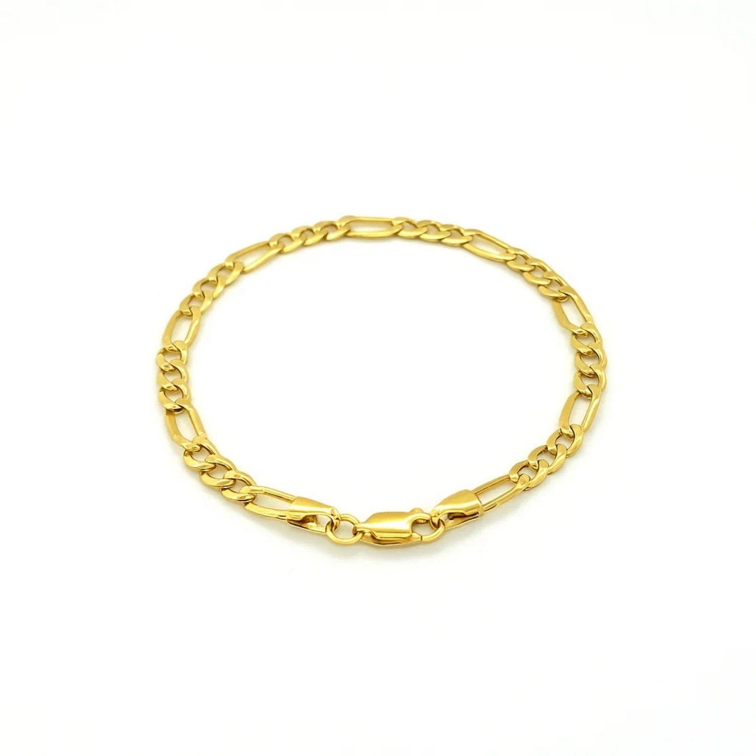 14k Yellow Gold Lite Figaro Bracelet (4.70 mm) 7"