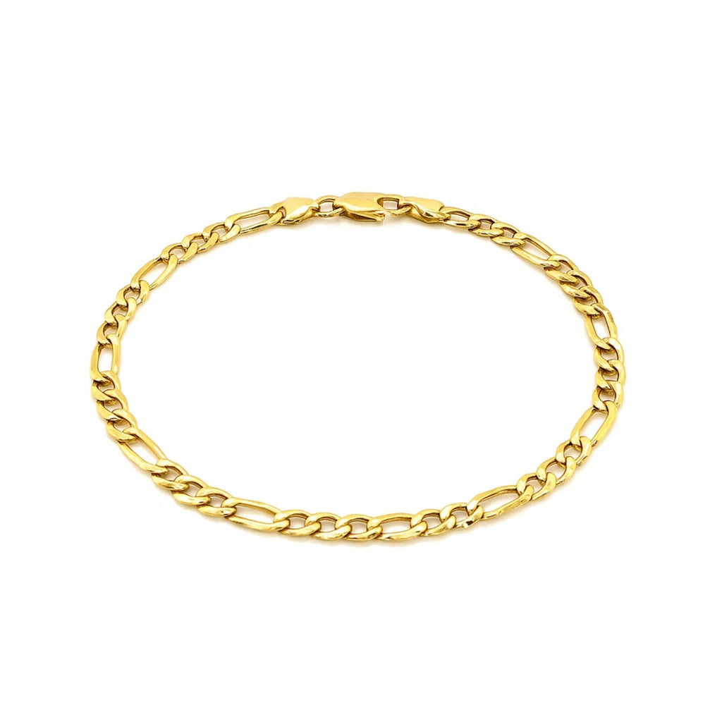 14k Yellow Gold Lite Figaro Bracelet (4.70 mm) 7"