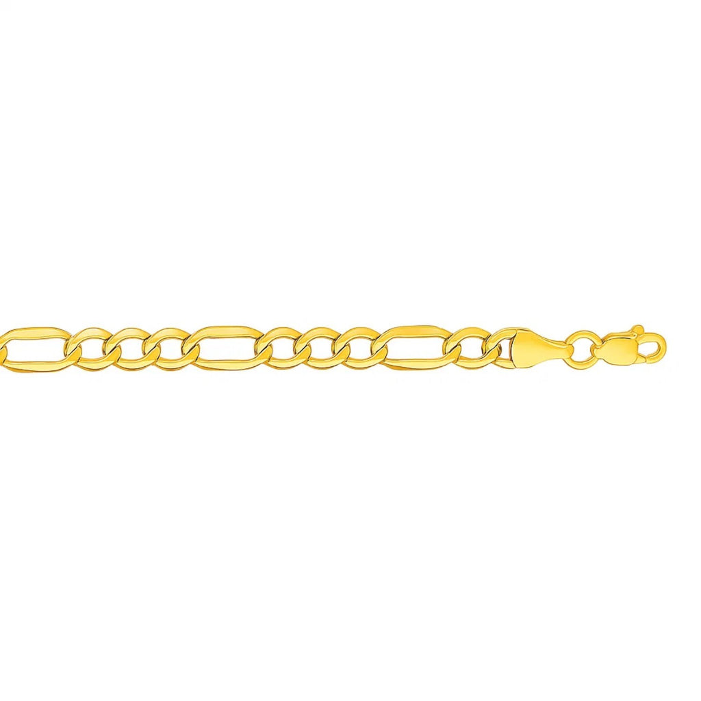 14k Yellow Gold Lite Figaro Bracelet (4.70 mm) 7"