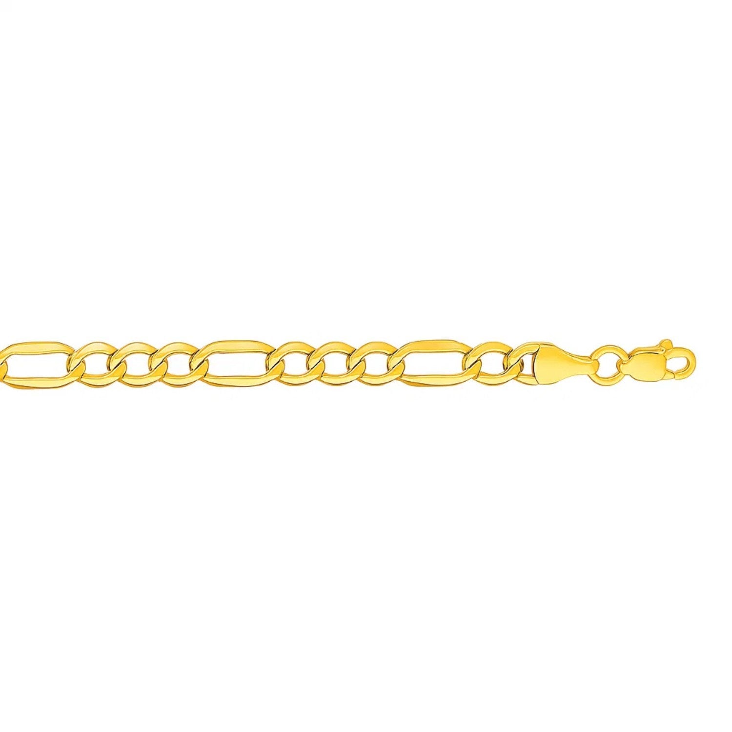 14k Yellow Gold Lite Figaro Bracelet (4.70 mm) 7"