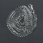 14k White Gold Solid Curb Chain (2.60 mm)