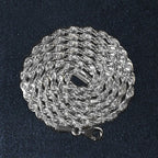 14k White Gold Solid Diamond Cut Rope Chain (3.00 mm)