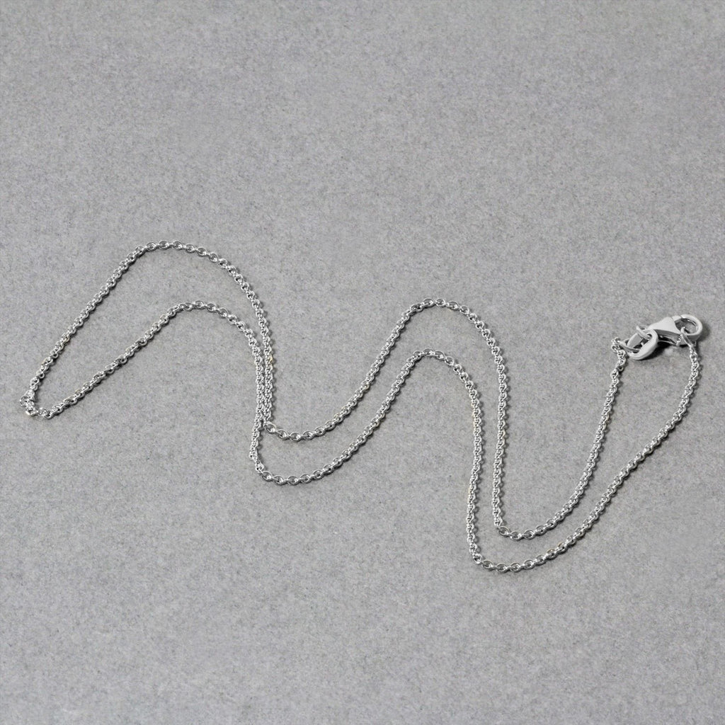 14k White Gold Oval Cable Link Chain (1.20 mm)