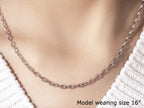 14k White Gold Pendant Chain with Textured Links (2.90 mm) 18"