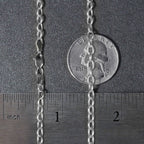 14k White Gold Pendant Chain with Textured Links (2.90 mm) 18"