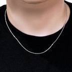 14k White Gold Solid Diamond Cut Rope Chain 1.4mm
