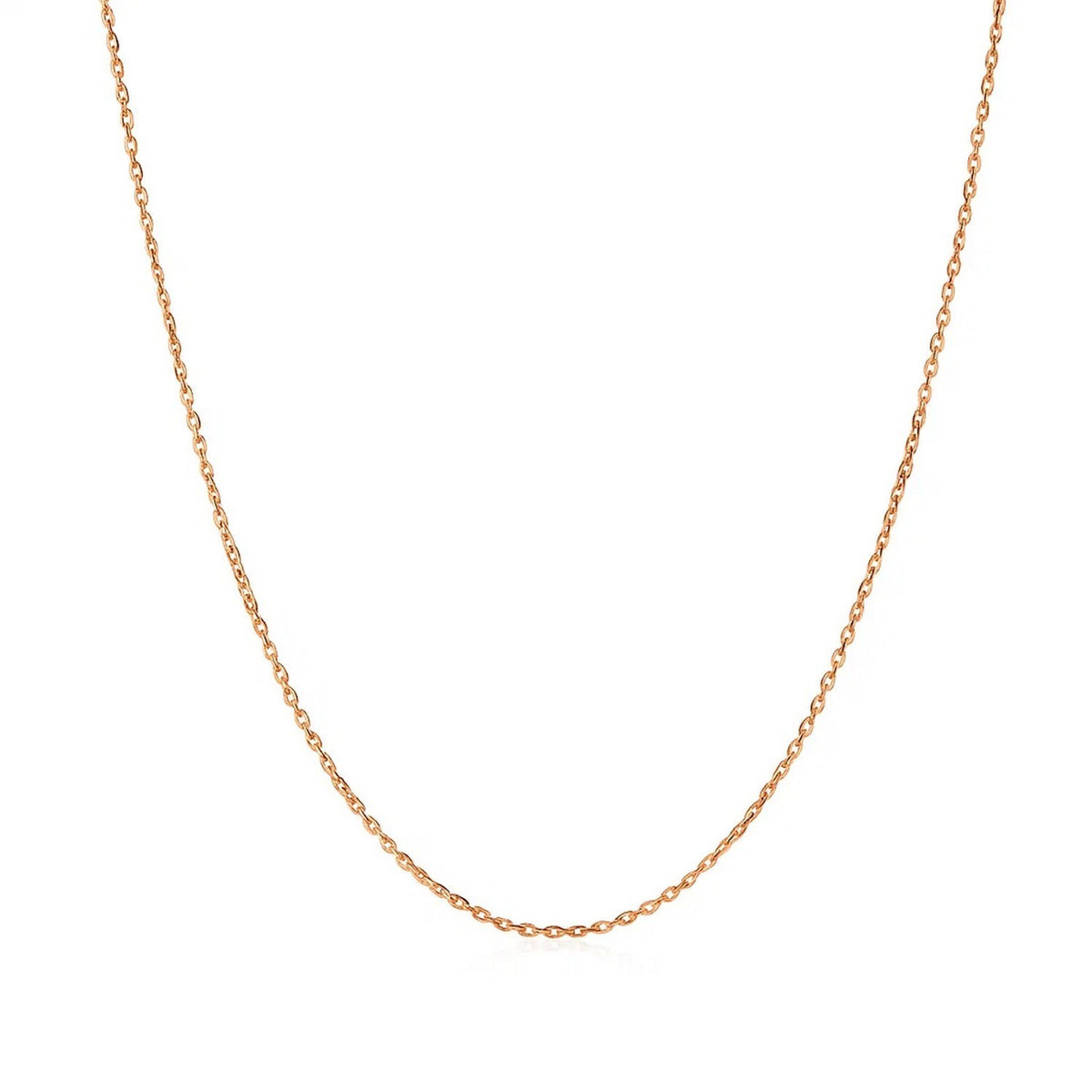14k Pink Gold Diamond Cut Cable Link Chain (0.87 mm)