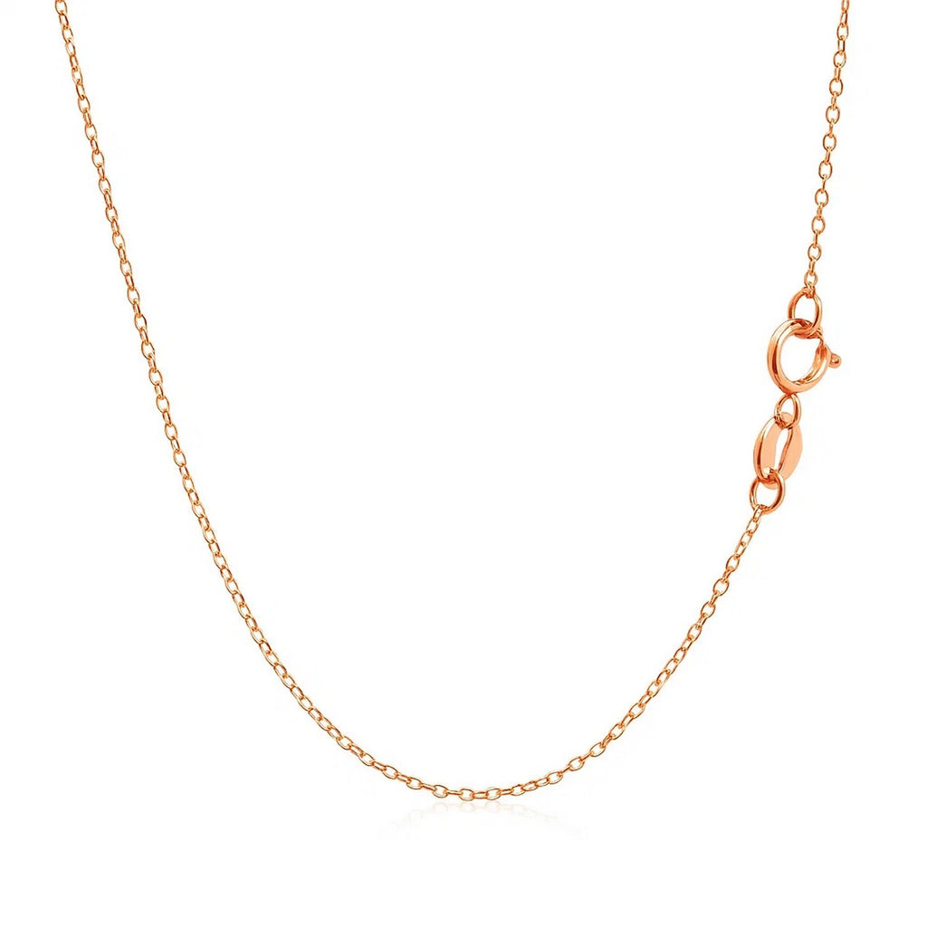 14k Pink Gold Diamond Cut Cable Link Chain (0.87 mm)