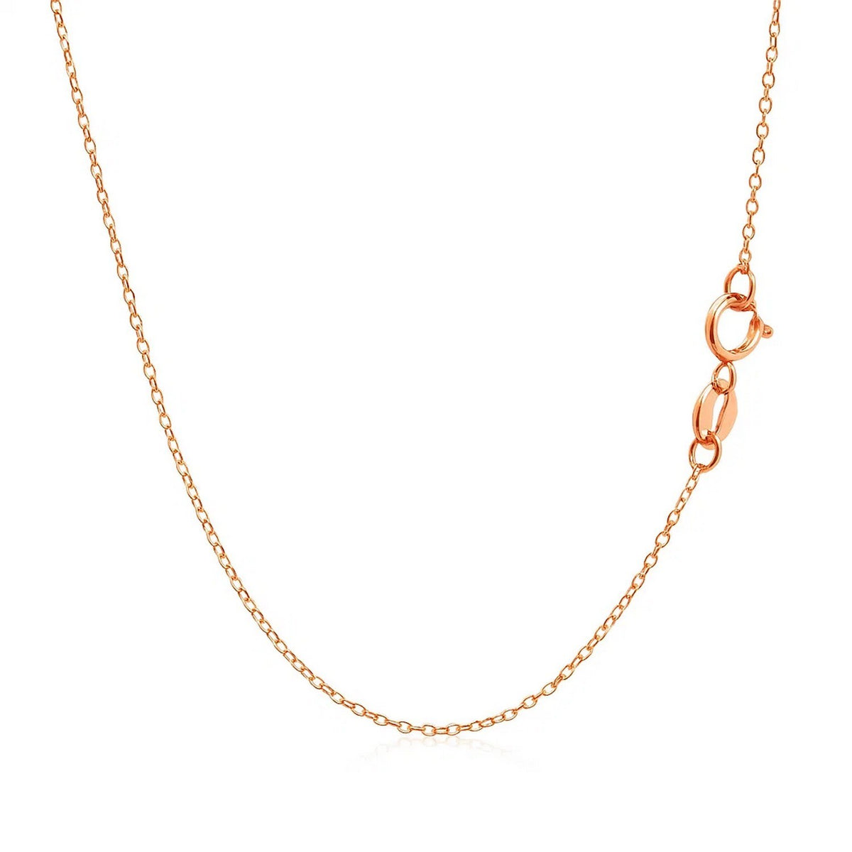 14k Pink Gold Diamond Cut Cable Link Chain (0.87 mm)