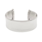 Sterling Silver Rhodium Plated Wide Sculpted Cuff Bangle