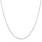14k White Gold Thin Motif Round Omega Necklace