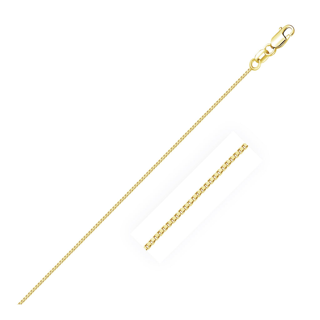 14k Yellow Gold Classic Box Chain (0.60 mm) Lobster Clasp