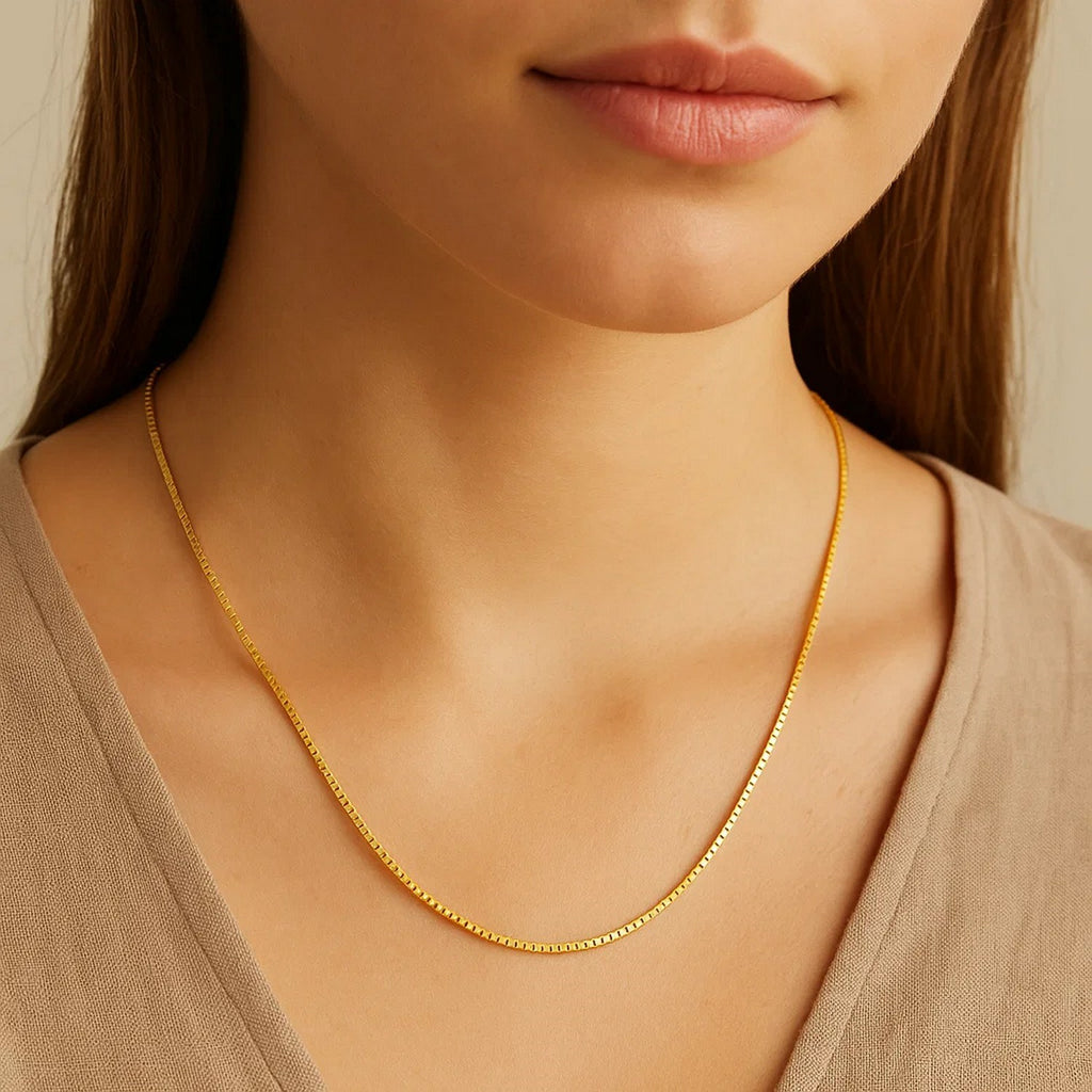 14k Yellow Gold Classic Box Chain (0.60 mm) Lobster Clasp