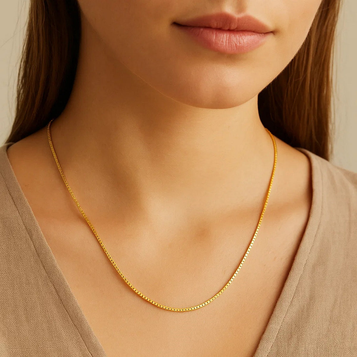 14k Yellow Gold Classic Box Chain (0.60 mm) Lobster Clasp