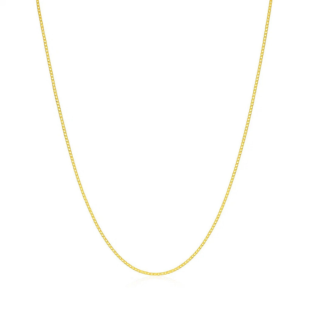 14k Yellow Gold Classic Box Chain (0.60 mm) Lobster Clasp