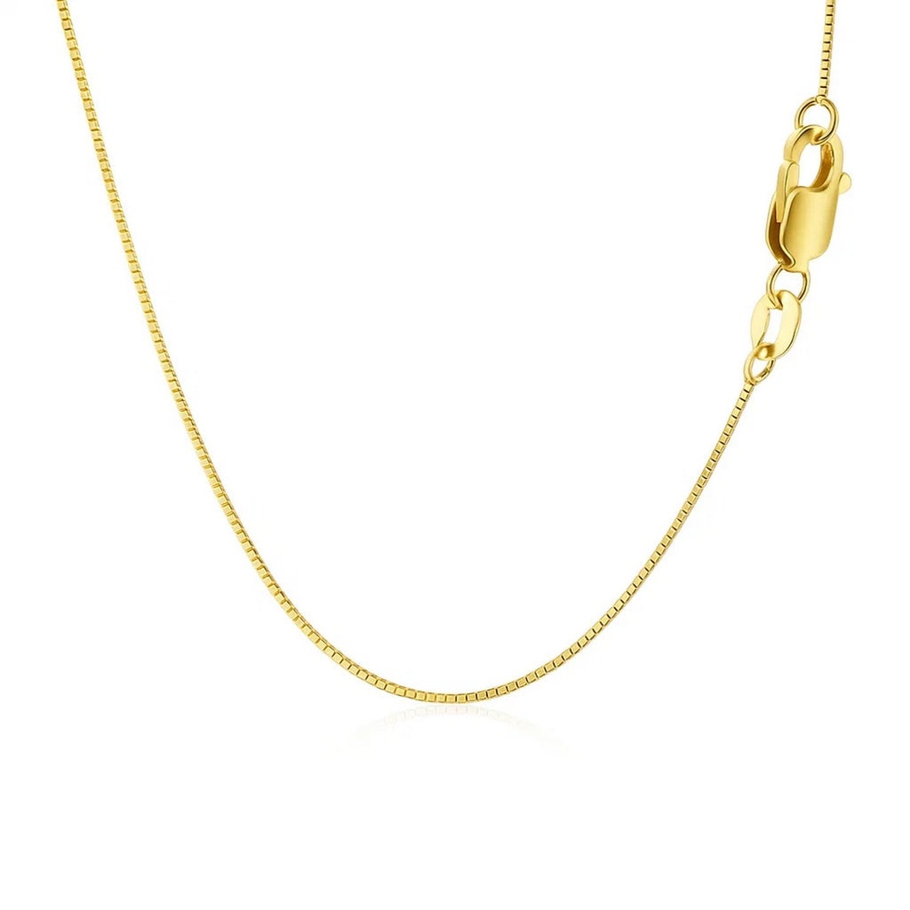 14k Yellow Gold Classic Box Chain (0.60 mm) Lobster Clasp
