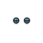 14k Yellow Gold Cultured Black Pearl Stud Earrings (7mm)