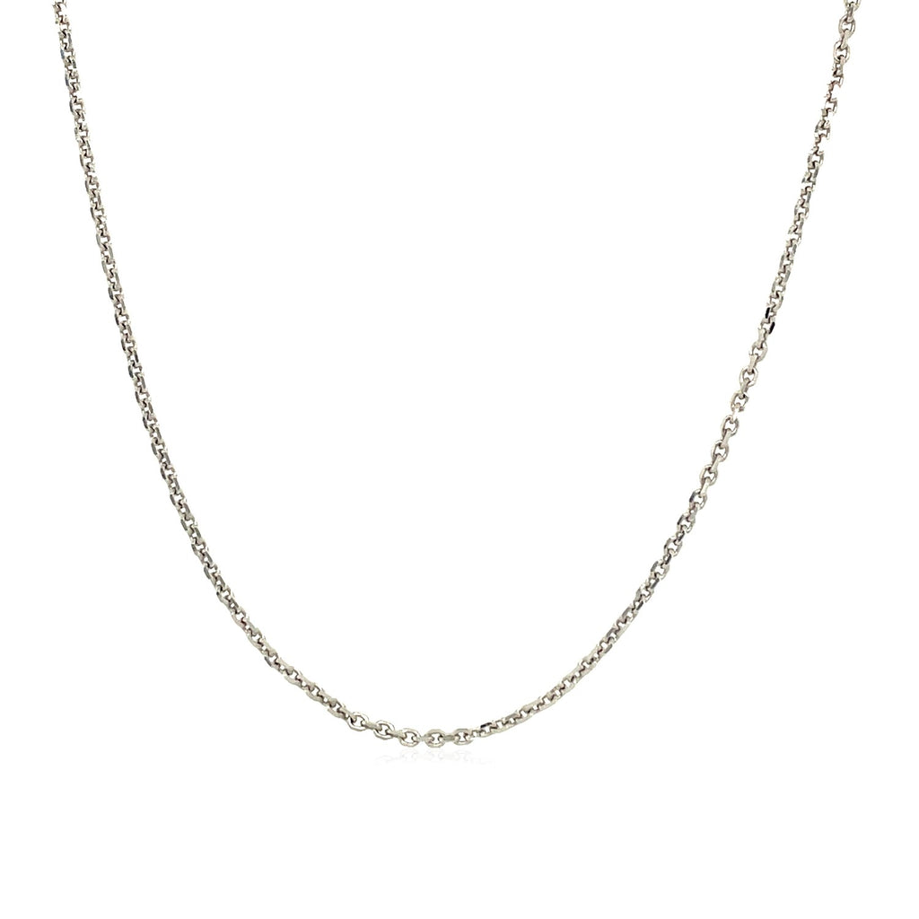 14k White Gold Adjustable Cable Chain (1.10 mm) Lobster Clasp