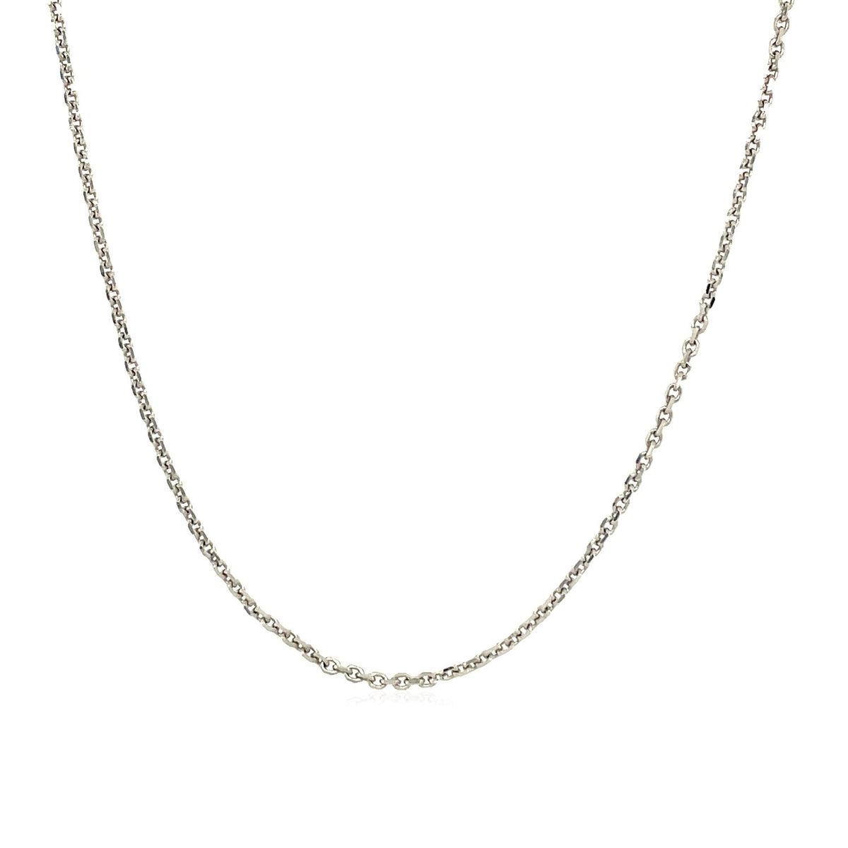 14k White Gold Adjustable Cable Chain (1.10 mm) Lobster Clasp