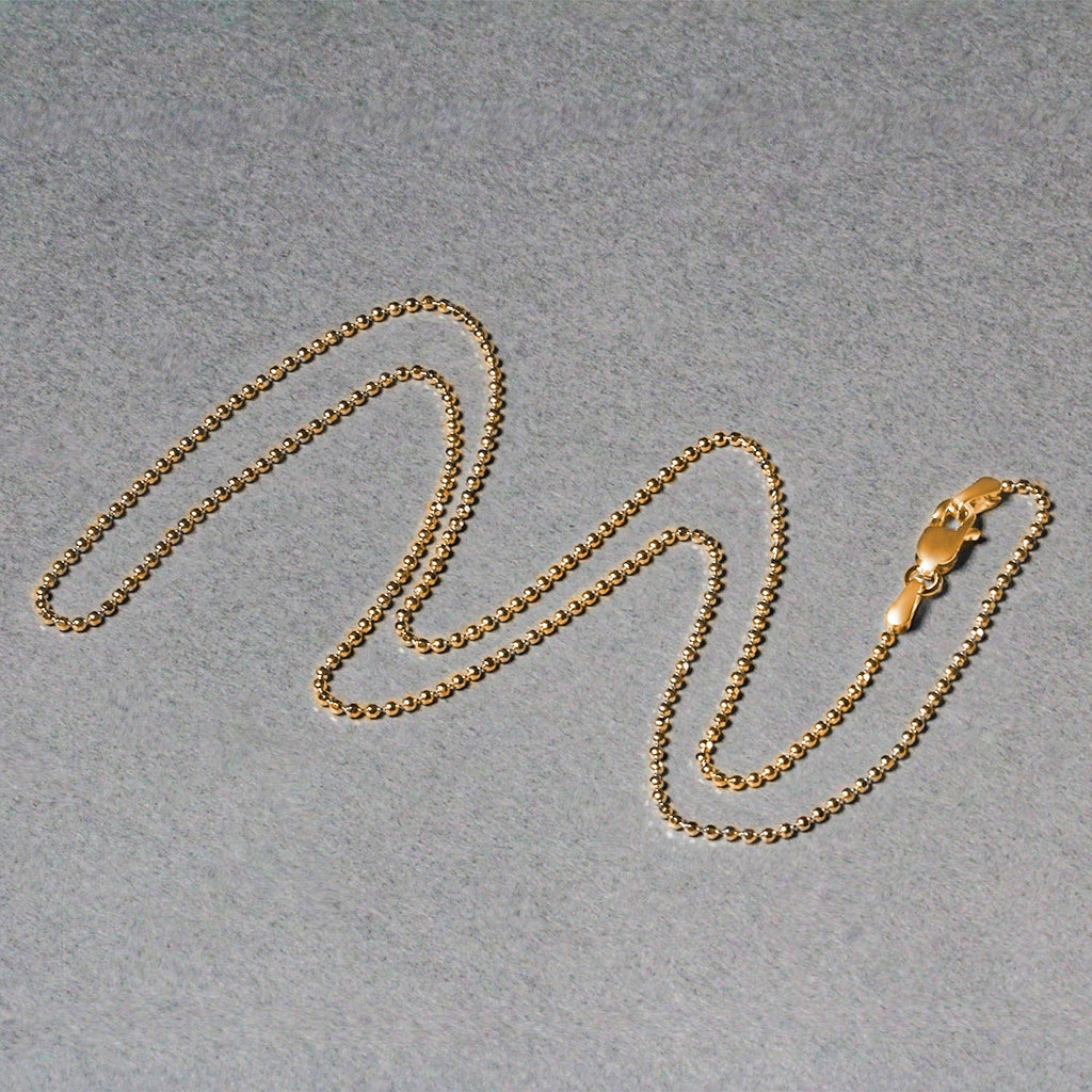 14k Yellow Gold Diamond-Cut Bead Chain (1.10 mm)
