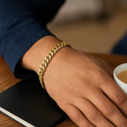 10k Yellow Gold Classic Miami Cuban Solid Bracelet (7.10 mm)