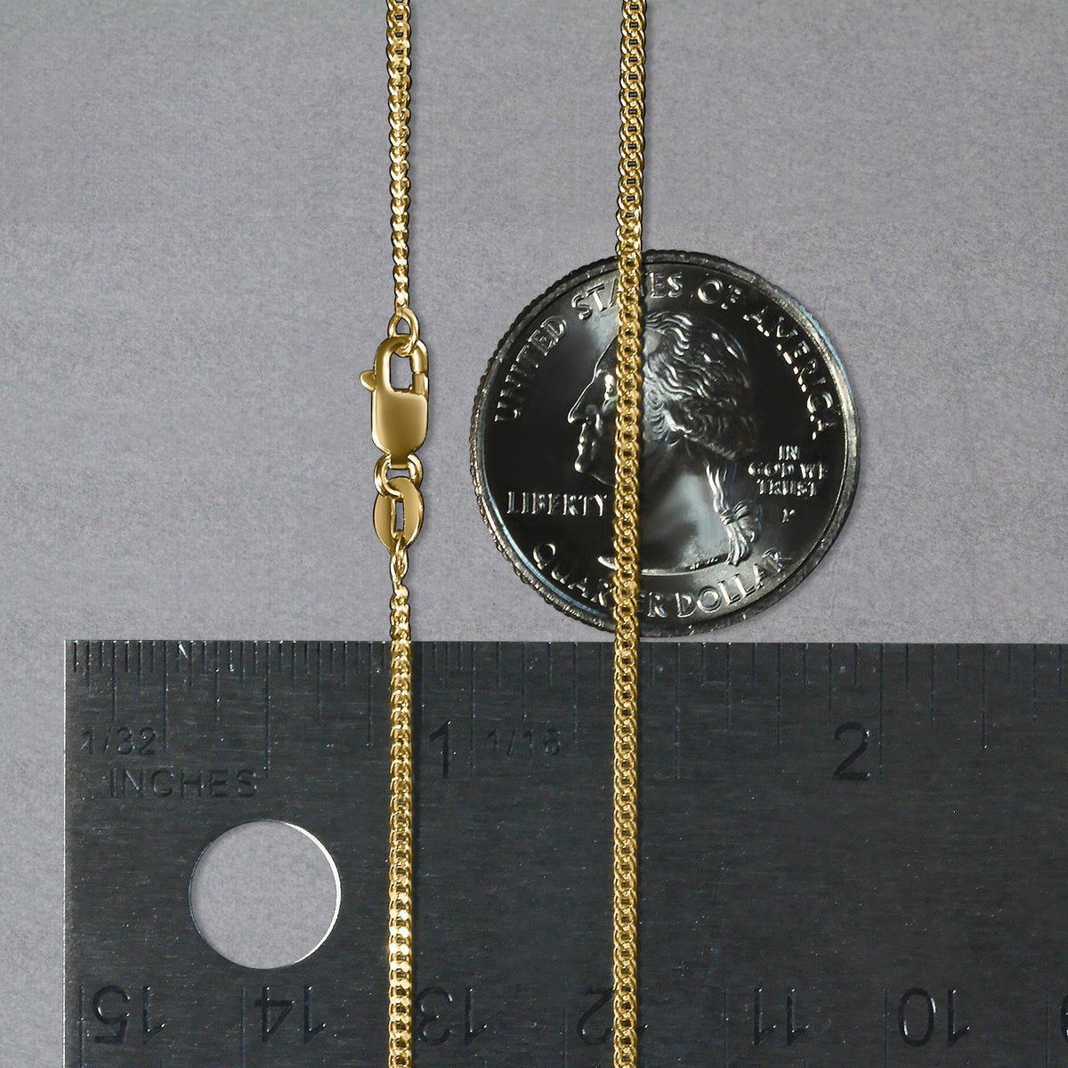 14k Yellow Gold Gourmette Chain (1.40 mm)