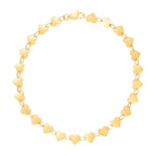 14k Yellow Gold 7 inch Mirrored Heart Chain Bracelet (5.00 mm)