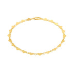 14k Yellow Gold 7 inch Mirrored Heart Chain Bracelet (5.00 mm)