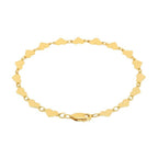 14k Yellow Gold 7 inch Mirrored Heart Chain Bracelet (5.00 mm)