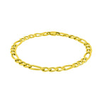 14k Yellow Gold Solid Figaro Bracelet (6.00 mm)