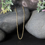 14k Yellow Gold Solid Diamond Cut Rope Chain 1.4mm