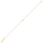 Gold Mini Initial K Bracelet