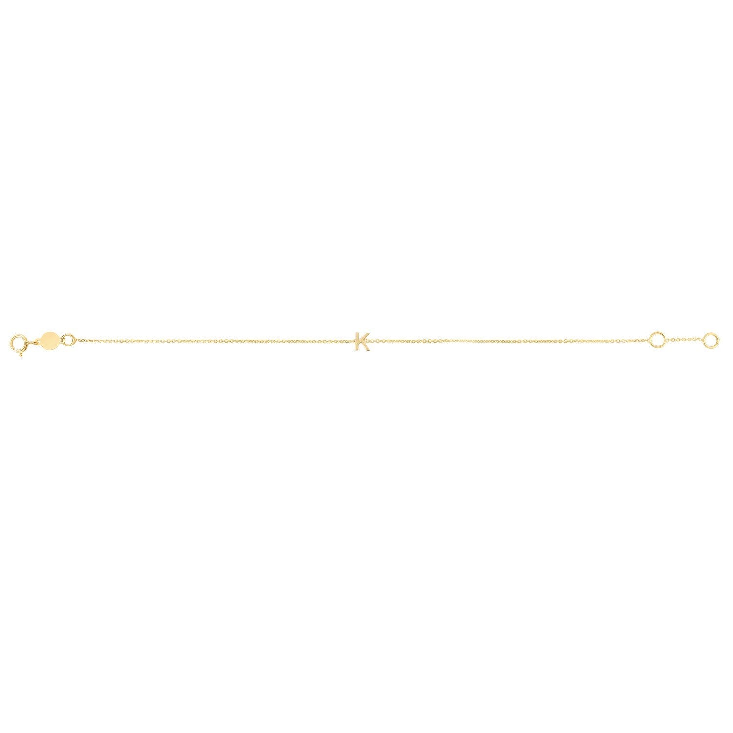 Gold Mini Initial K Bracelet