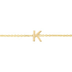 Gold Mini Initial K Bracelet