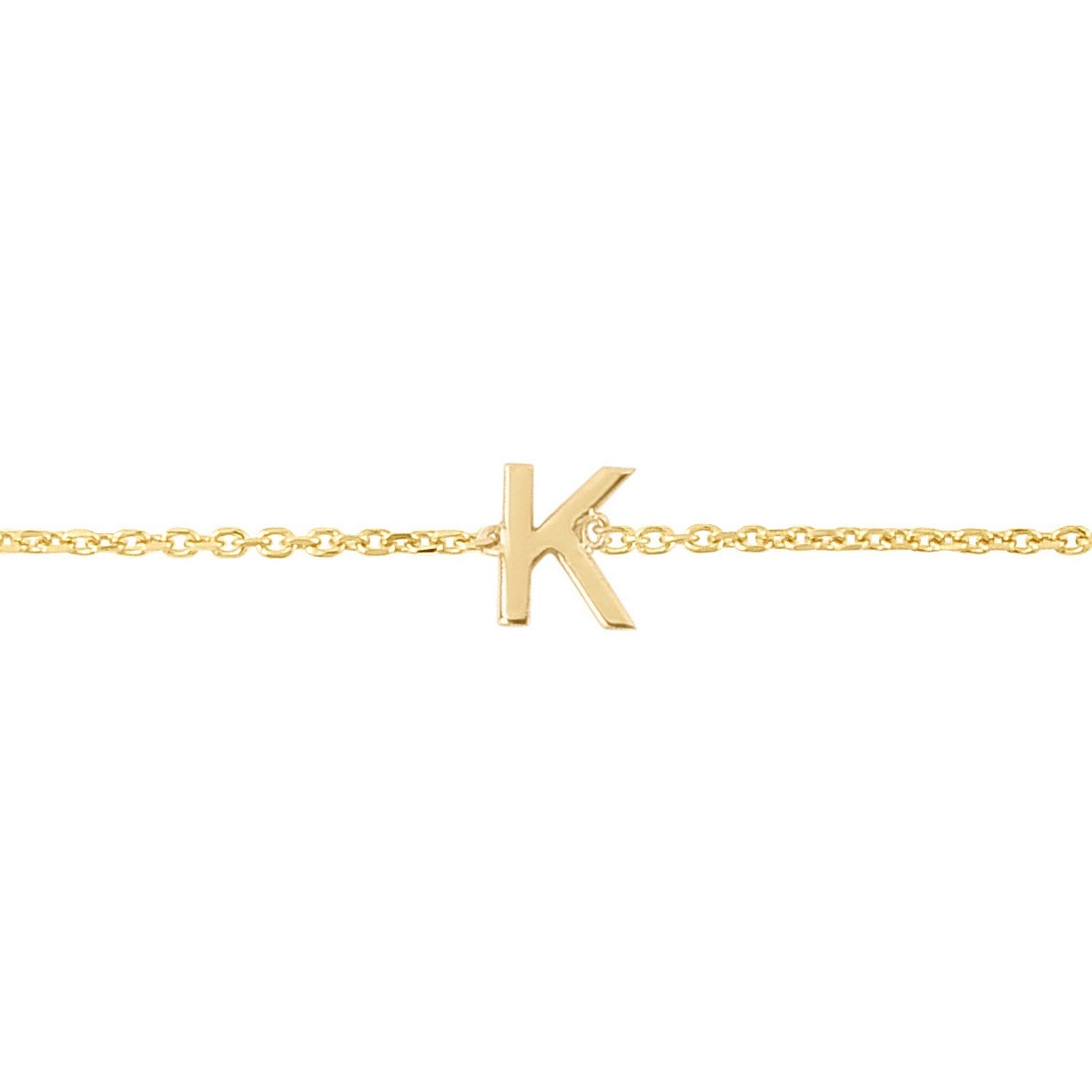 Gold Mini Initial K Bracelet