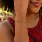 Gold Mini Initial K Bracelet