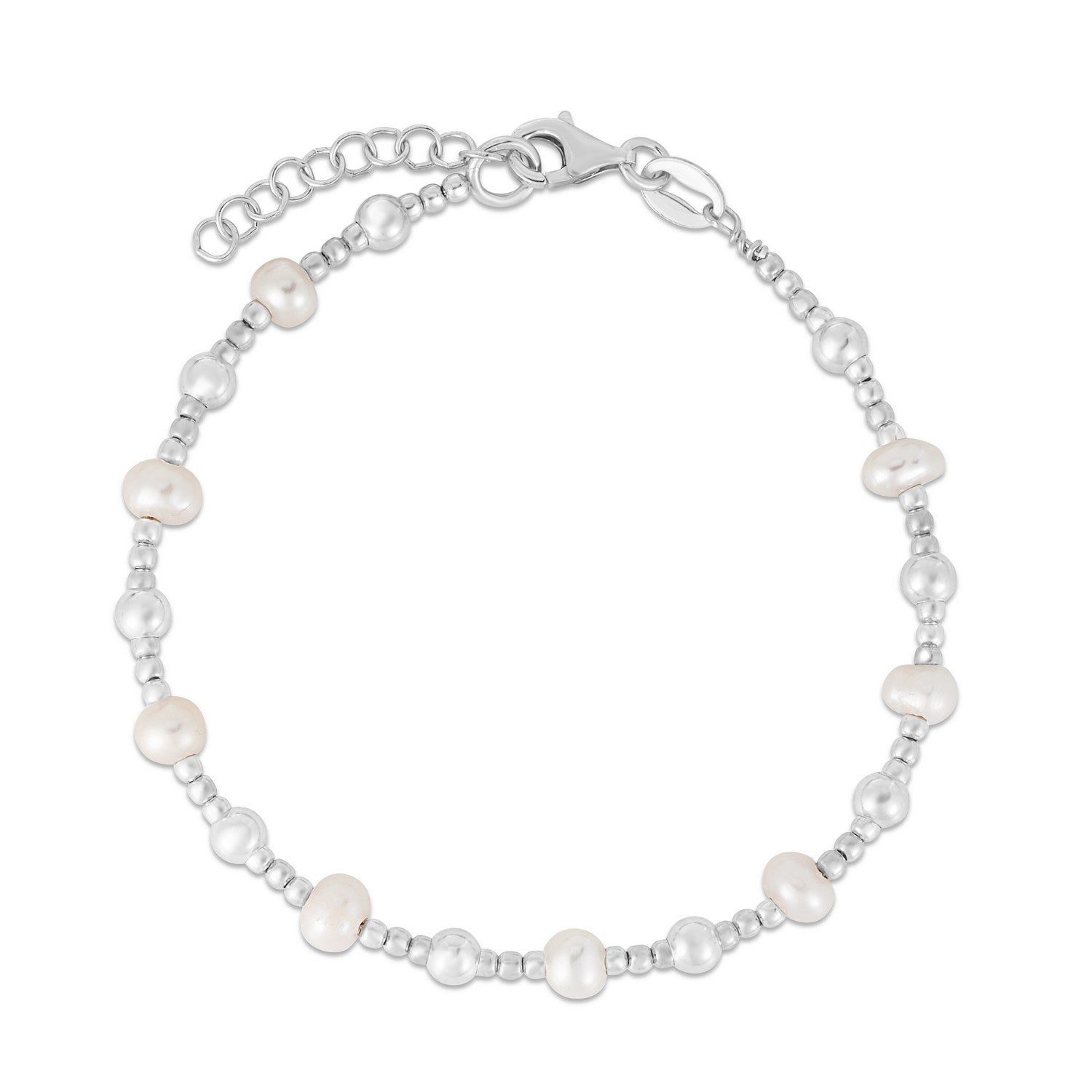 Silver Pearl Bead Bracelet