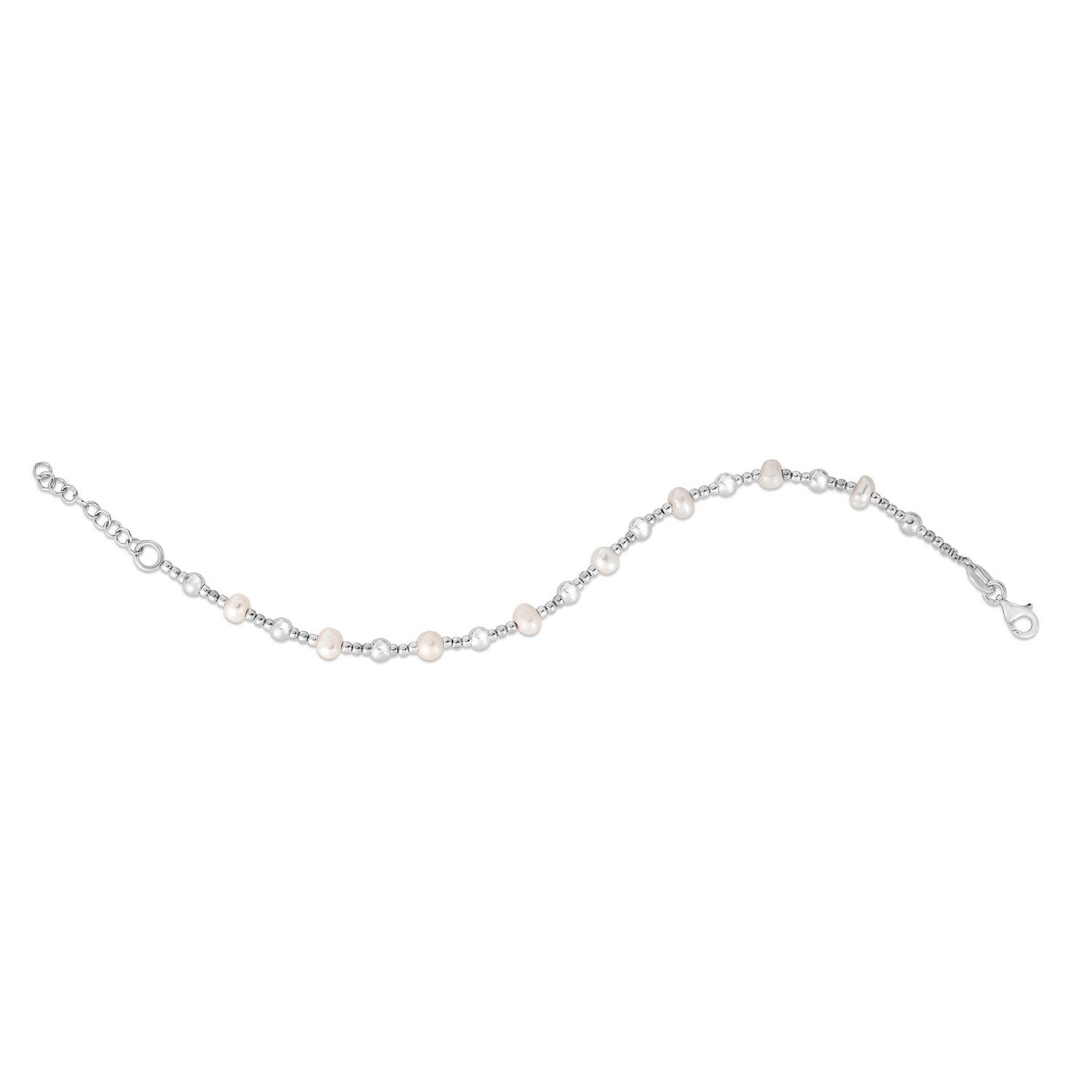 Silver Pearl Bead Bracelet