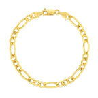 10k Yellow Gold Solid Figaro Bracelet (4.50 mm)