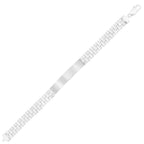 Sterling Silver Rhodium Plated Railroad Chain ID Bracelet