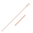 14k Rose Gold Diamond Cut Cable Link Chain 1.1mm Spring Ring
